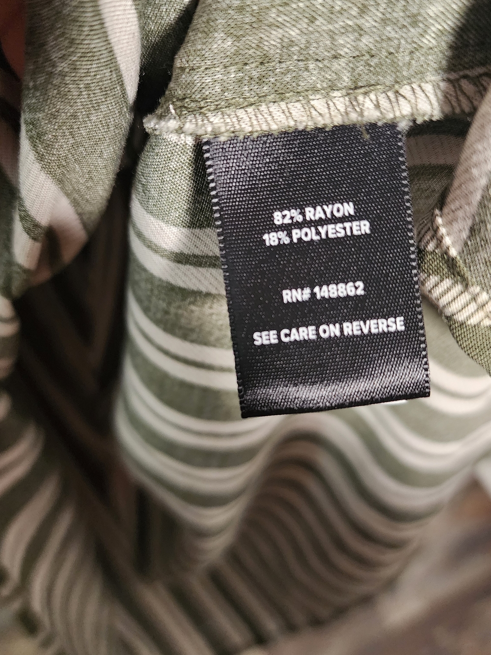 Torrid Harper Blouse Size 2 Olive Green White Striped Short Sleeve - Picture 5 of 5